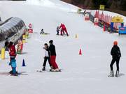 Conveyor belts of the ski school at the valley station