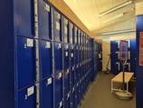 Convenient ski and snowboard storage right at the Bettmeralp mountain station.
