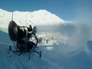 Snow cannons in operation
