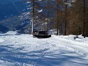 Snow groomer at work