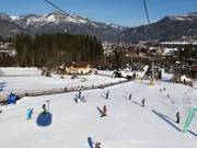 Conveyor belt at the valley station of the gondola lift