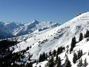 View over the Schmitten ski area with Kitzsteinhorn