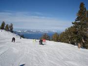 Descent with a view of Lake Tahoe
