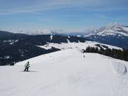 The Thuile slope offers a wonderfully scenic descent from Mont Rond.