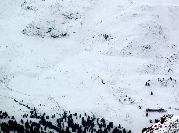 View from the Kaunertal Glacier to the Maseben ski area