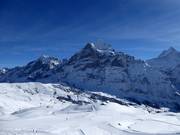 View over the First ski area with Wetterhorn