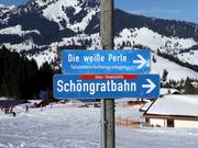 Slope signage in the Sudelfeld ski area