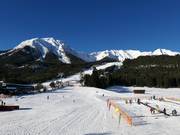 View of the practice slope and the Hoch-Imst ski area