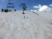 Powder snow beneath the chairlift