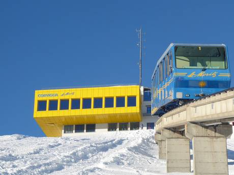 Huts, mountain restaurants  Engadin St. Moritz – Mountain restaurants, huts St. Moritz – Corviglia