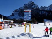 Slope signage in the Civetta ski area