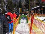 Children's access at the drag lift