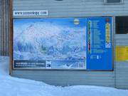 Slope map with real-time information at the mountain station about open slopes and lifts