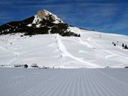 Perfect slope grooming in the Jochgrimm ski area