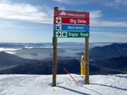 Slope signage in the Treble Cone ski area