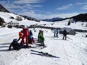 Children's ski course in the practice area