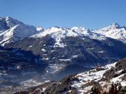 View of the Golm ski area