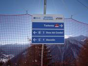Slope signage in the Pejo ski area