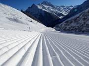 Groomed slope in the Gargellen ski area