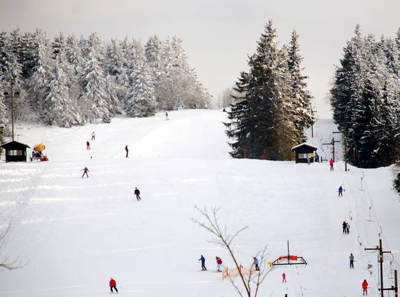 The lower section of the Sahnehang with the slightly steeper part and the gentle run-out