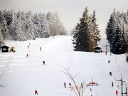 The lower section of the Sahnehang with the slightly steeper part and the gentle run-out