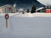 Perfectly groomed cross-country trail in Davos