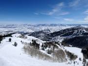 View over the ski area of Empire (9570 ft./2917 m)