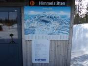 Slope map and ski lift information in the Idre Himmelfjäll ski area