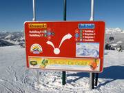 Slope signage in the ski area