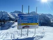 Signage in the ski area