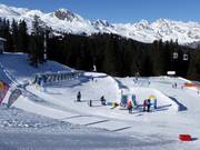 Practice area at the mountain station of the gondola lift of the Skischule Ratschings