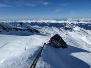 View over the ski resort of Kitzsteinhorn from the Gipfelwelt 3000