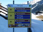 Slope signage in the ski area