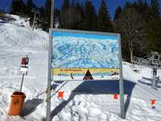 Slope map in the ski resort