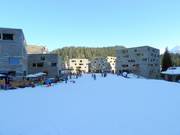 The rocksresort directly on the slope