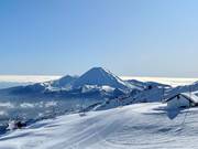 View from Whakapapa to the volcano Mt. Ngauruhoe