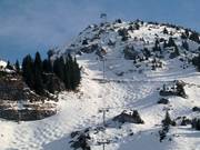 Steep mogul slope
