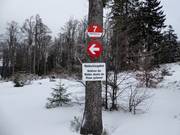 Slope marking in the Hochficht ski resort