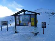 Slope map at the mountain station in the ski area