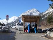 Ski bus stop at the valley station