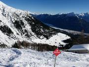 Steep ski route Hinteres Hochmahd from Alpjoch