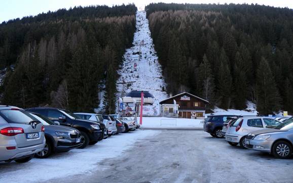 Valdidentro: access to ski resorts and parking at ski resorts – Access, Parking Cima Piazzi/San Colombano – Isolaccia/Oga