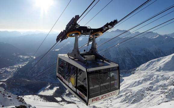 Biggest height difference in the Stelvio National Park – ski resort Pejo 3000