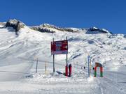 Slope signage in the Belalp ski area