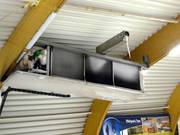 Cooling unit and snow cannon on the ceiling