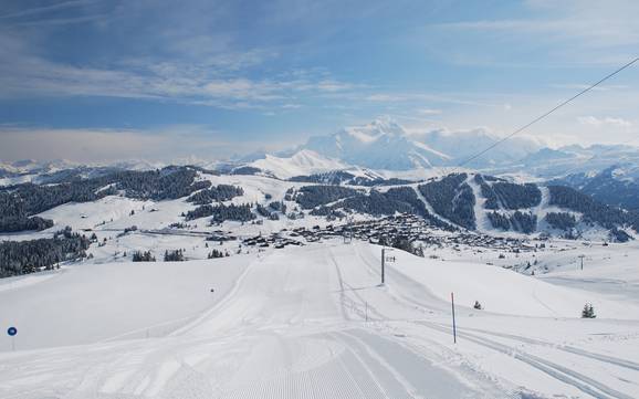 Val d'Arly: size of the ski resorts – Size Espace Diamant – Les Saisies/Notre-Dame-de-Bellecombe/Praz sur Arly/Flumet/Crest-Voland