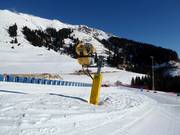 High-performance snow cannon in the Lagorai ski area