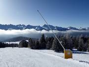 Snow lance snowmaking in the Alpe Lusia ski area