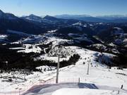 View from Laurin's Lounge over the Carezza ski area