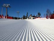 Perfect slope grooming in the Ruka ski resort